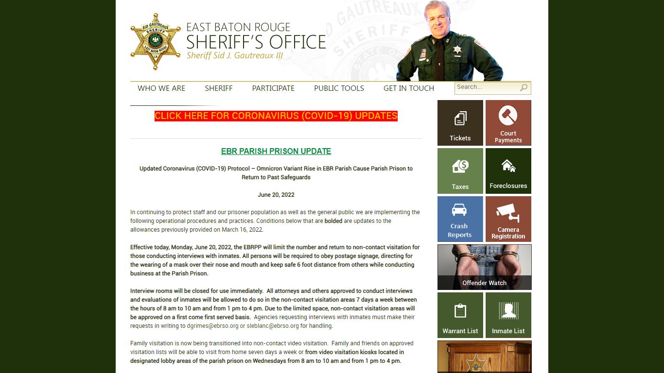 EBR Sheriff's Office > Parish Prison Inmate List ...